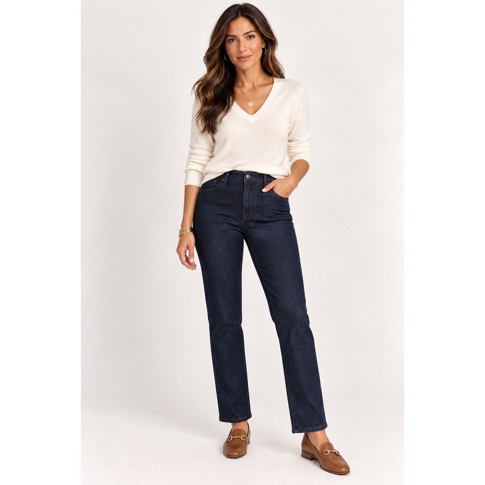 NYDJ Sheri Jeans Dark Wash Lift Tuck Technology Minimalist Quiet Luxury 12